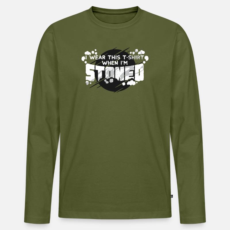 Comic Bold Statement T-Shirt Design - Männer Premium Bio Langarmshirt - Khaki