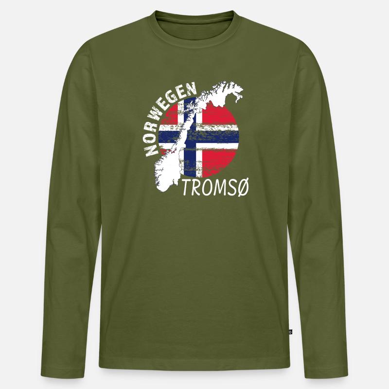 TROMSØ - Männer Premium Bio Langarmshirt - Khaki