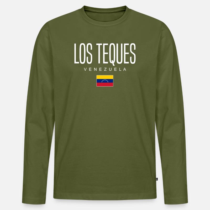 Los Teques Venezuela - Männer Premium Bio Langarmshirt - Khaki