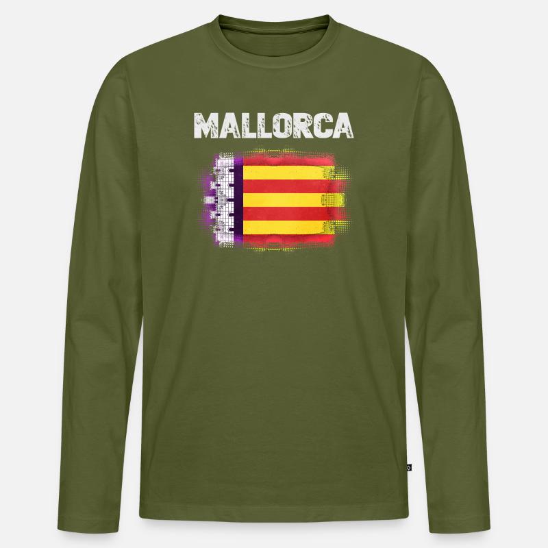 Mallorca - Männer Premium Bio Langarmshirt - Khaki