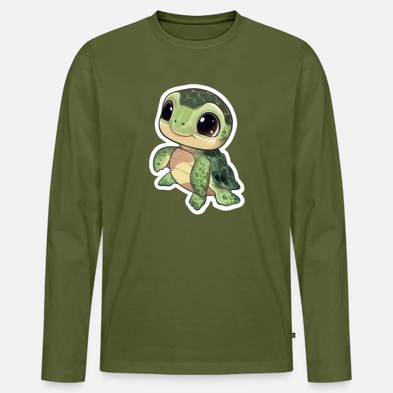 Schildkröte - Männer Premium Bio Langarmshirt - Khaki