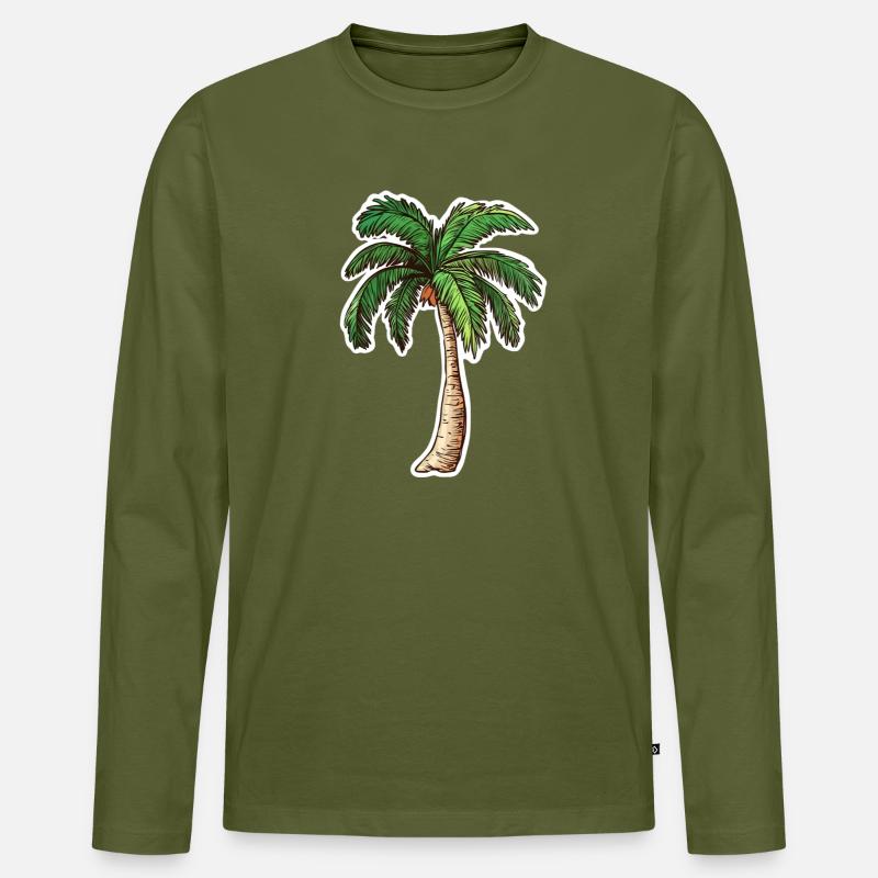 Palme - Männer Premium Bio Langarmshirt - Khaki