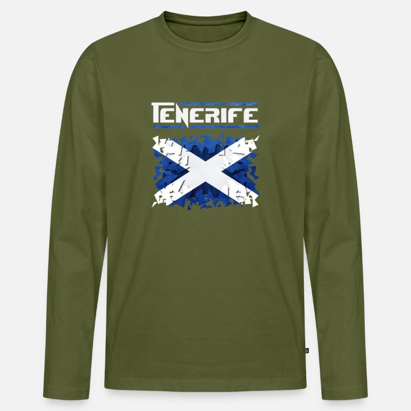 Tenerife Flag Design auf Mutation - Männer Premium Bio Langarmshirt - Khaki