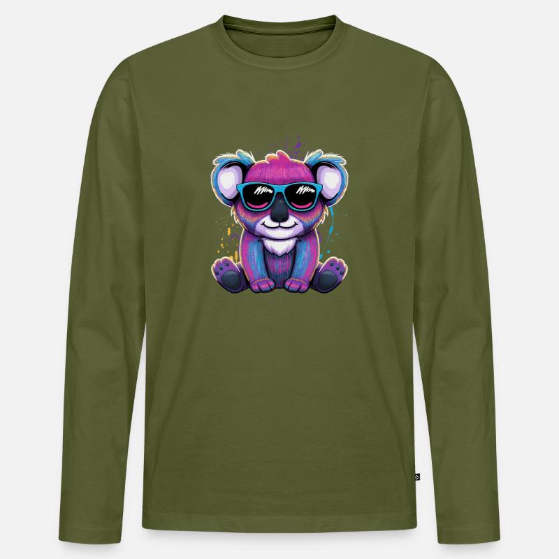 Australien Bambusfresser Beuteltier Koala - Männer Premium Bio Langarmshirt - Khaki