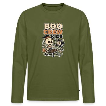 Spooky Halloween open-air scene - Men's Premium Organic Long Sleeve Shirt - khaki - Front - Nico (187cm)