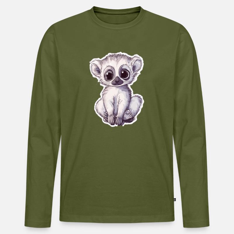 Lemur - Männer Premium Bio Langarmshirt - Khaki