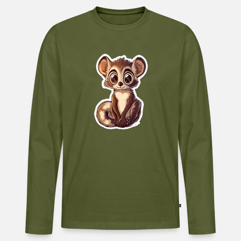 Lemur - Männer Premium Bio Langarmshirt - Khaki