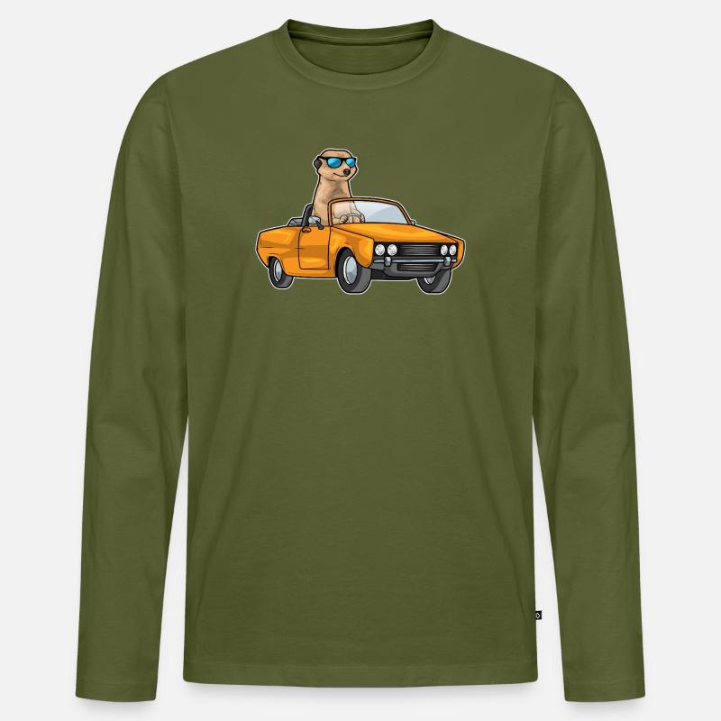 Erdmännchen Auto - Männer Premium Bio Langarmshirt - Khaki