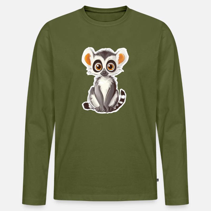 Lemur - Männer Premium Bio Langarmshirt - Khaki
