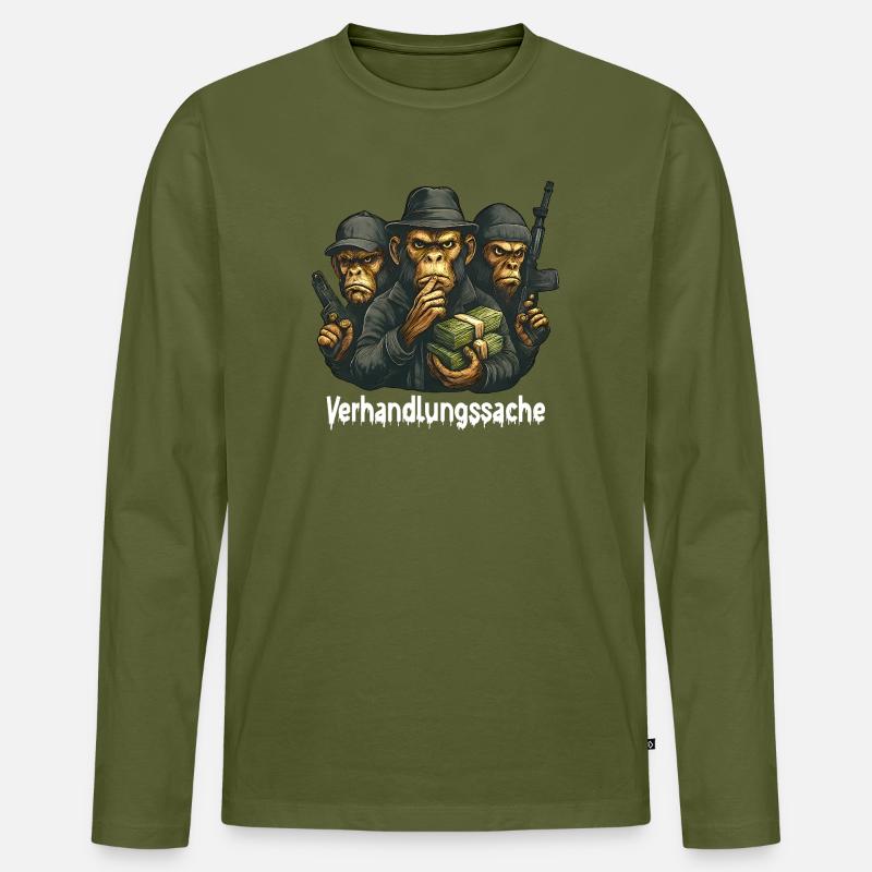 Verhandlungssache - Männer Premium Bio Langarmshirt - Khaki