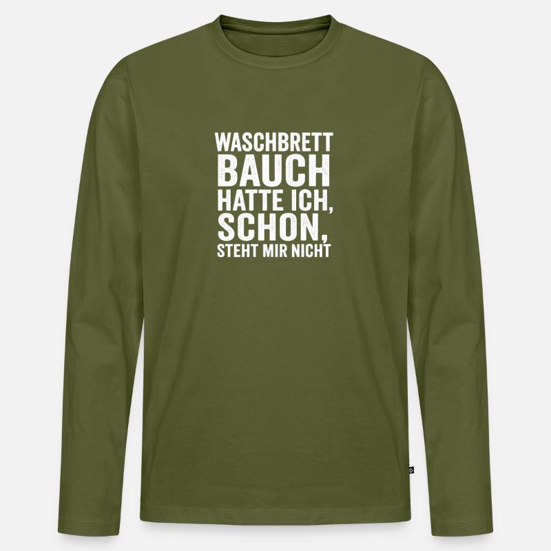 Waschküche Humor Spruch - Männer Premium Bio Langarmshirt - Khaki
