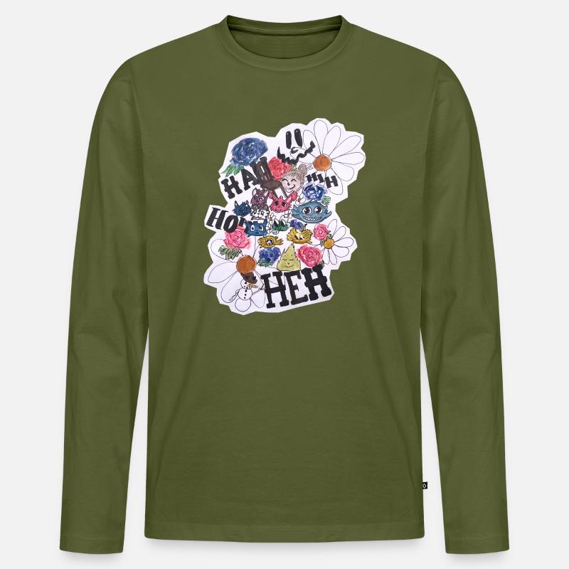 13 BD - Männer Premium Bio Langarmshirt - Khaki