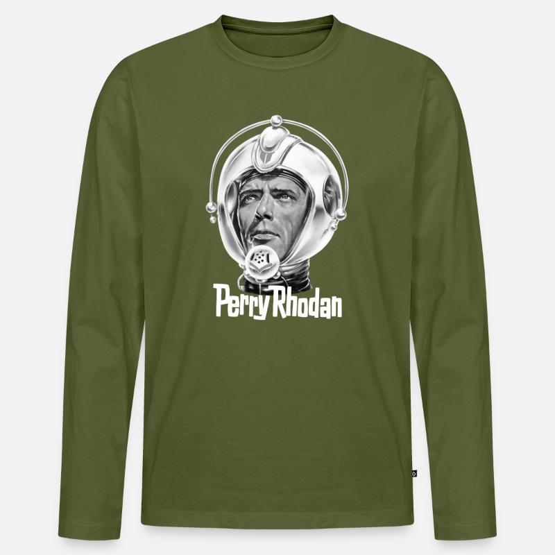 PERRY RHODAN Kopf - Männer Premium Bio Langarmshirt - Khaki
