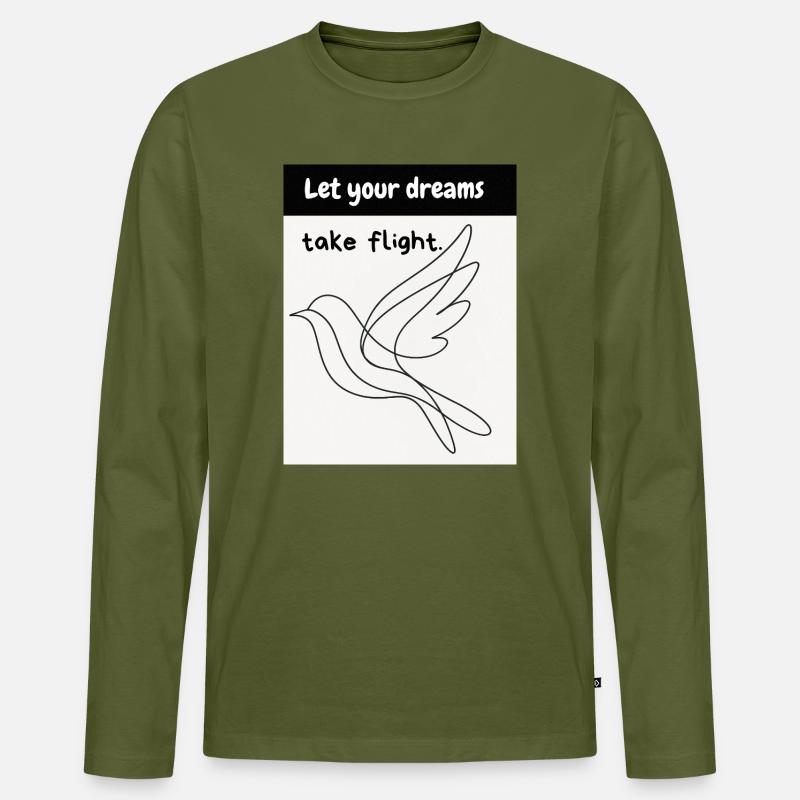 Vogelflug - Männer Premium Bio Langarmshirt - Khaki