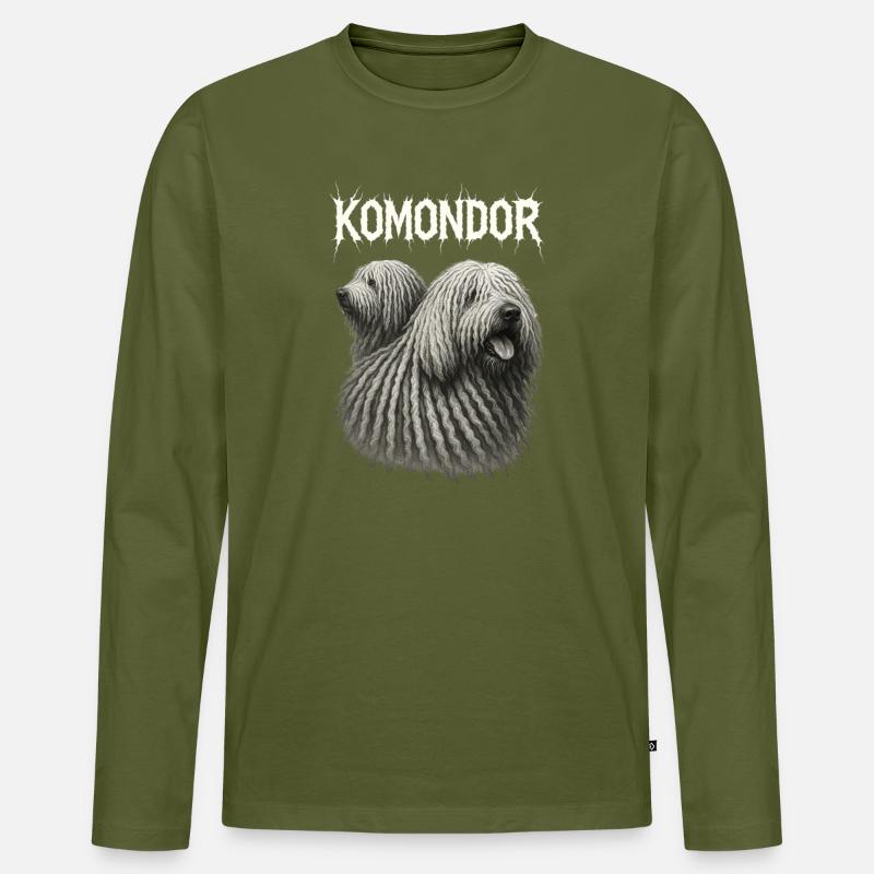 Komondor - Männer Premium Bio Langarmshirt - Khaki