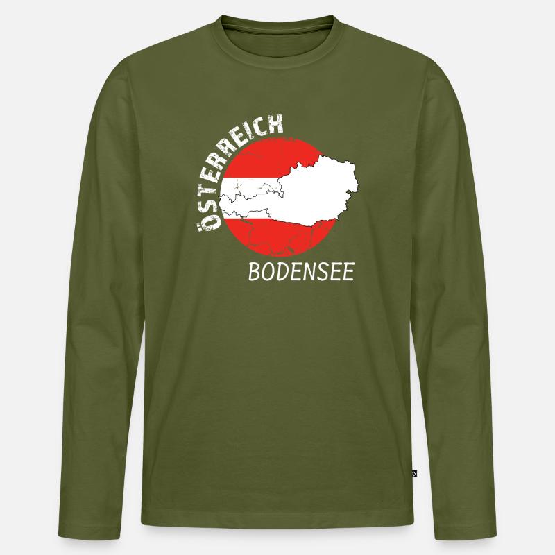 Bodensee - Männer Premium Bio Langarmshirt - Khaki