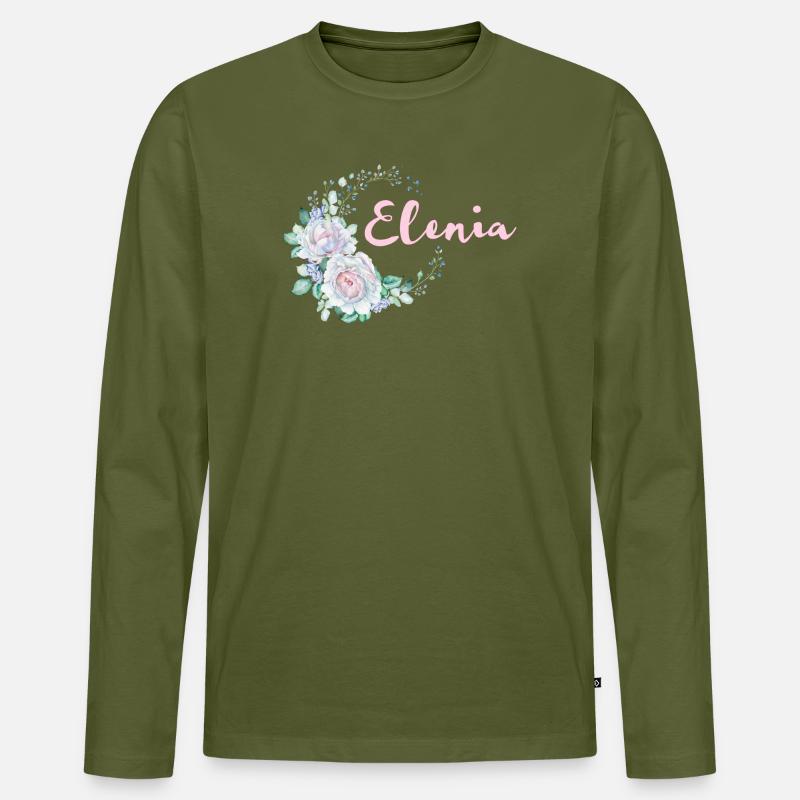 Für Elenia - Männer Premium Bio Langarmshirt - Khaki