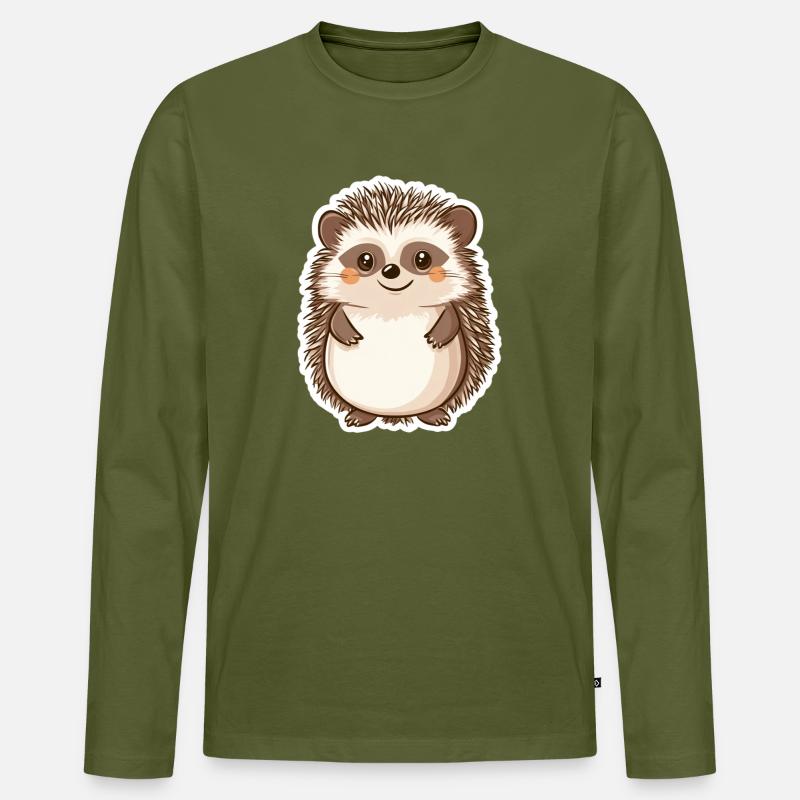 Igel - Männer Premium Bio Langarmshirt - Khaki