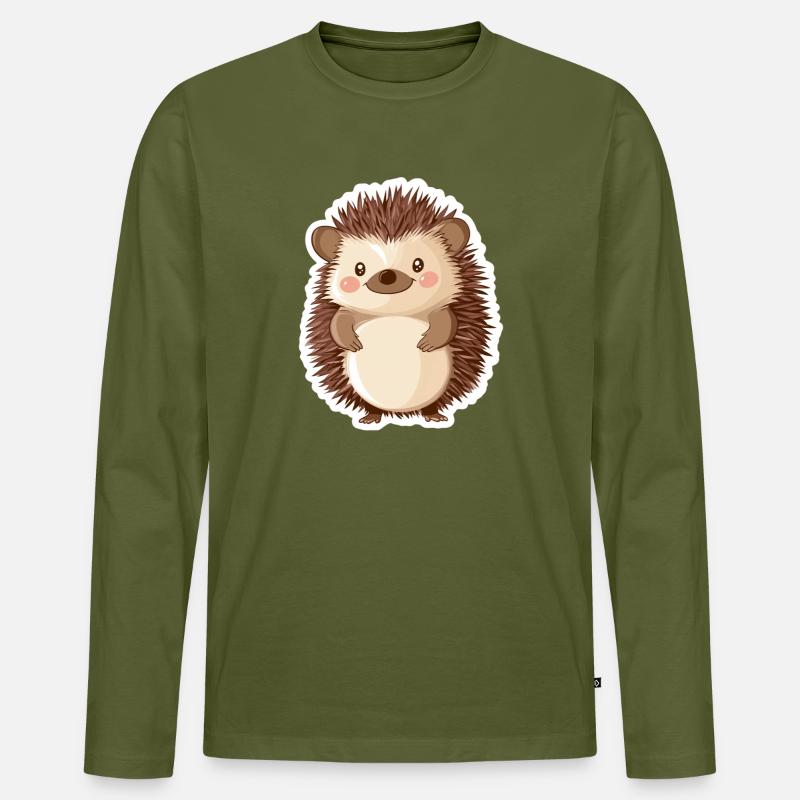 Igel - Männer Premium Bio Langarmshirt - Khaki