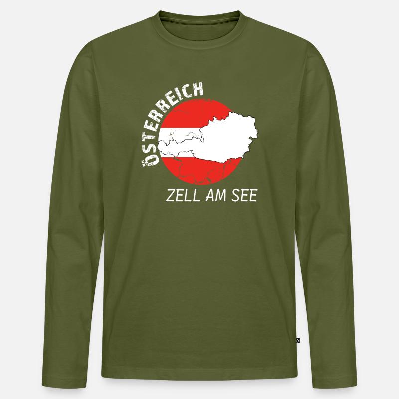 Zell am See - Männer Premium Bio Langarmshirt - Khaki