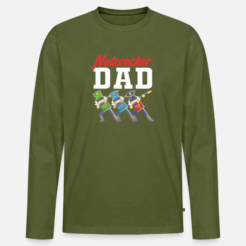 Weihnachten Nussknacker Vater Papa - Männer Premium Bio Langarmshirt - Khaki