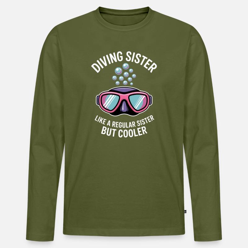 Tauchen Spruch Mädchen Lustiges Tauchen Geschenk - Männer Premium Bio Langarmshirt - Khaki