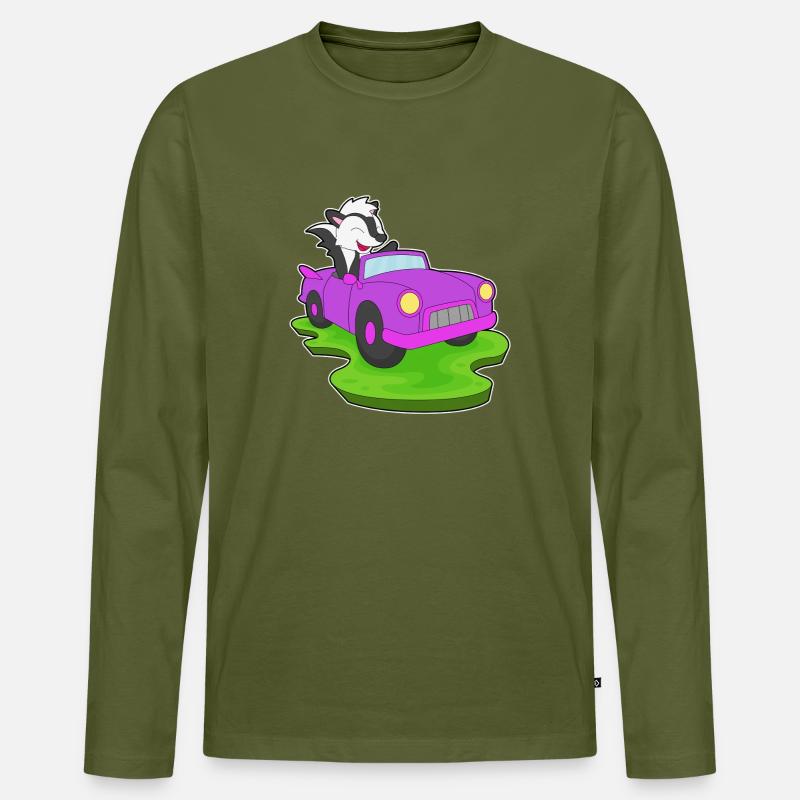 Faultier Auto - Männer Premium Bio Langarmshirt - Khaki