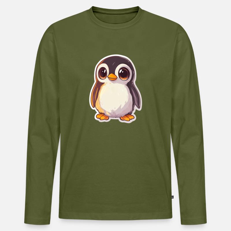 Pinguin - Männer Premium Bio Langarmshirt - Khaki