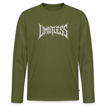 Lettrage illimité – Design en métal - T-shirt manches longues Premium bio Homme - kaki - Devant - Nico (187cm)
