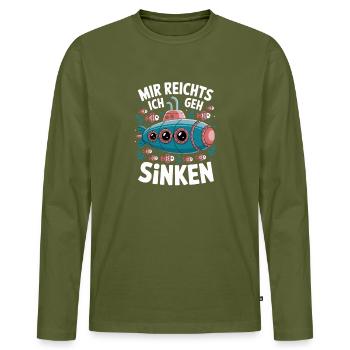 Unterwasserwitz Mir reicht's Ich geh sinken - Männer Premium Bio Langarmshirt - Khaki - Vorne - Nico (187cm)