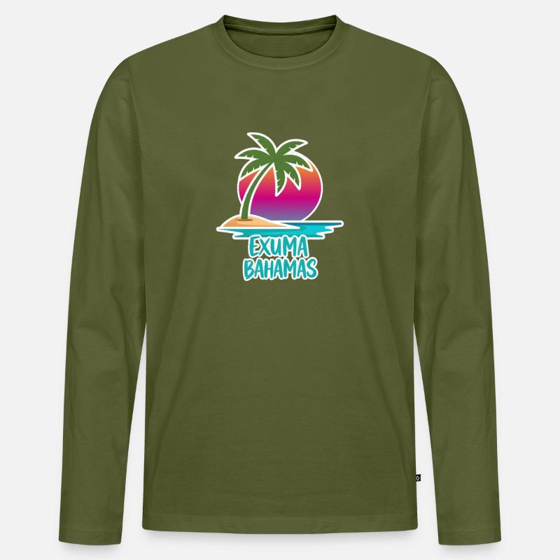 Exuma Comic Geschenk - Männer Premium Bio Langarmshirt - Khaki