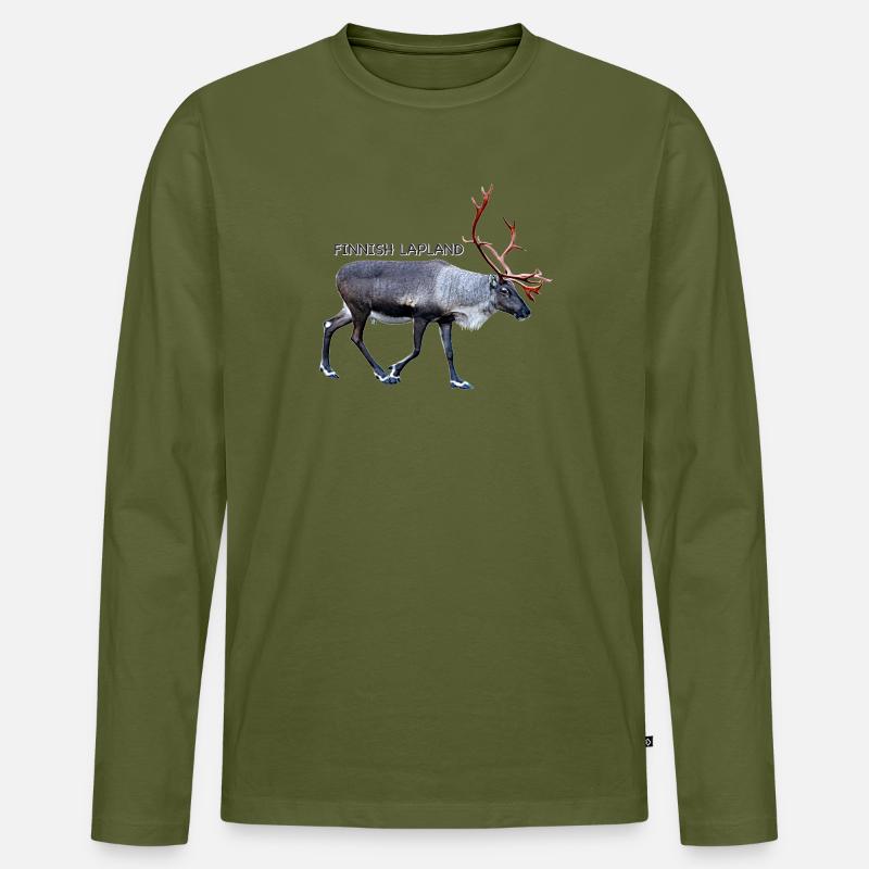 Lappland - Männer Premium Bio Langarmshirt - Khaki