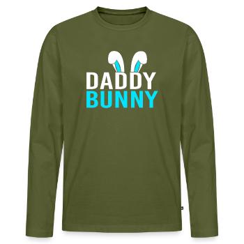Werdende Mutter Ostern Gender Reveal - Männer Premium Bio Langarmshirt - Khaki - Vorne - Nico (187cm)