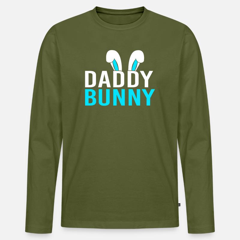 Werdende Mutter Ostern Gender Reveal - Männer Premium Bio Langarmshirt - Khaki