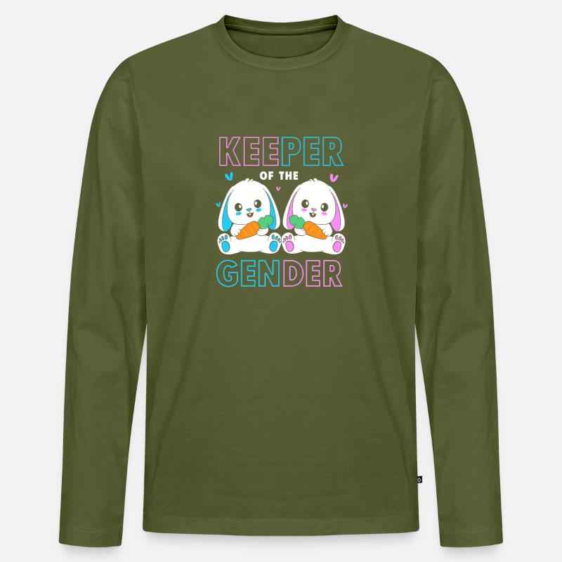 Gender Reveal Ostern Werdende Mutter - Männer Premium Bio Langarmshirt - Khaki