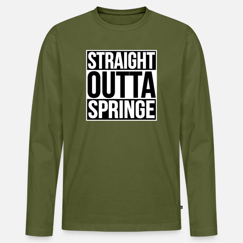 STRAIGHT OUTTA SPRINGE - Männer Premium Bio Langarmshirt - Khaki