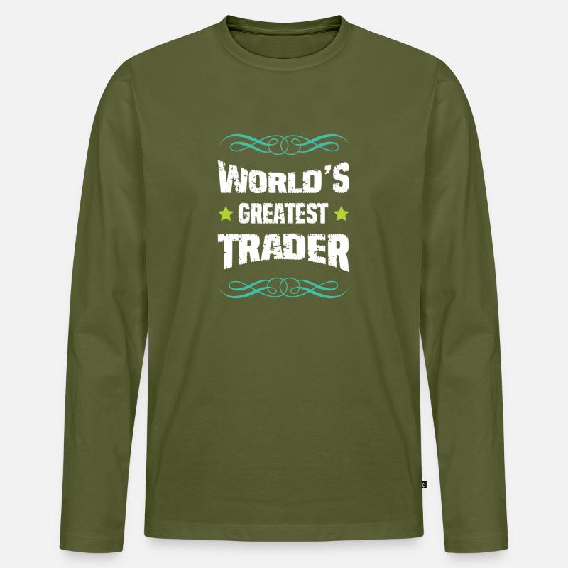 Weltbester Trader - Männer Premium Bio Langarmshirt - Khaki