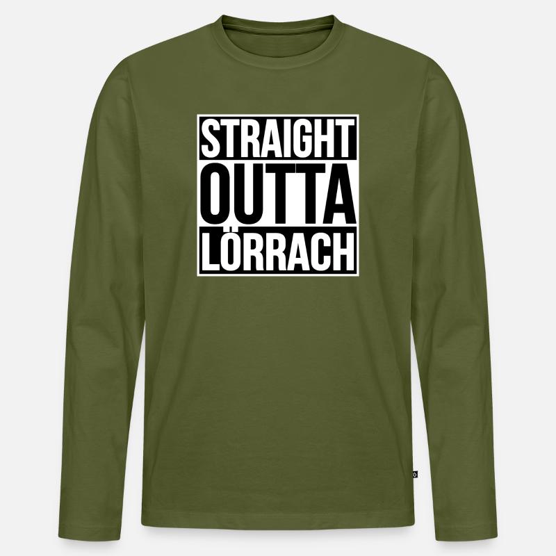 Straight Outta Lörrach - Männer Premium Bio Langarmshirt - Khaki