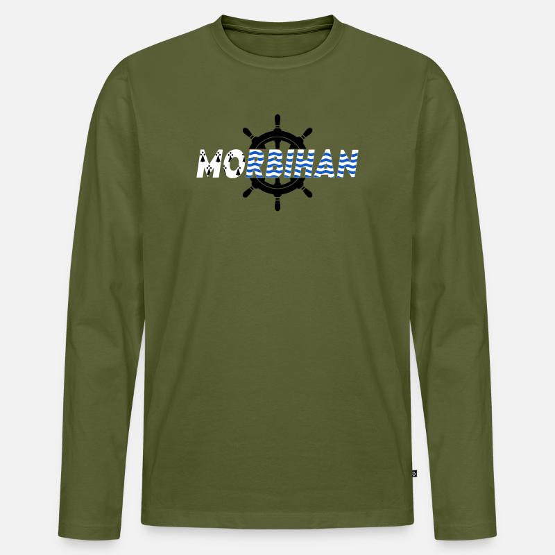 Morbihan - Männer Premium Bio Langarmshirt - Khaki