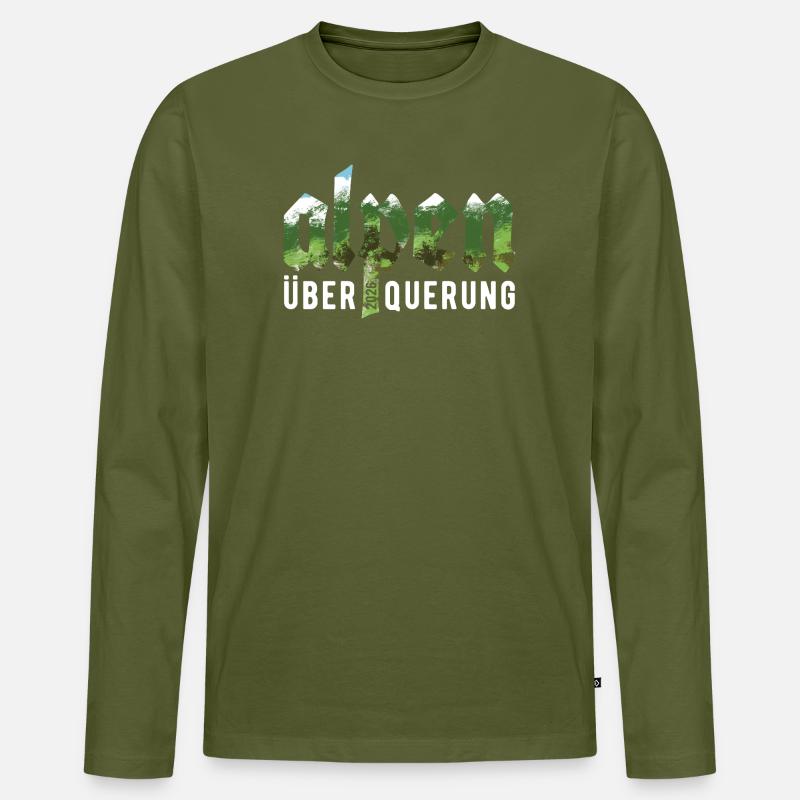 Alpen Überquerung 2026 - Wandern - Männer Premium Bio Langarmshirt - Khaki