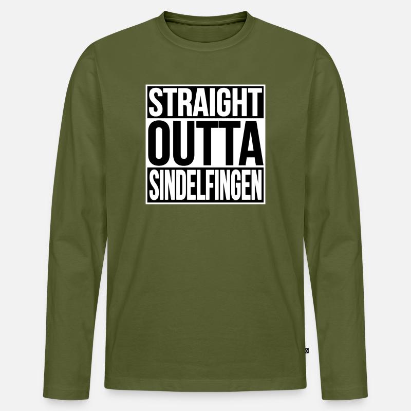 Straight Outta Sindelfingen - Männer Premium Bio Langarmshirt - Khaki