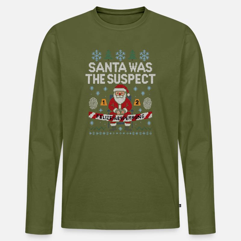 Santa War Der Verdächtige - Männer Premium Bio Langarmshirt - Khaki