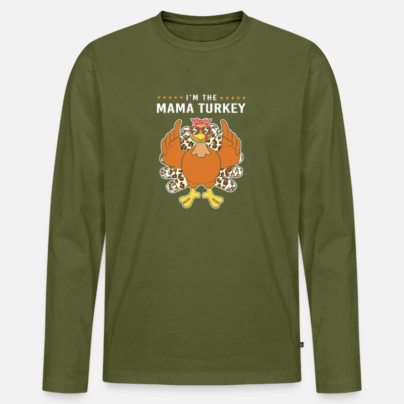 Thanksgiving Mama Mutter Oma Großmutter - Männer Premium Bio Langarmshirt - Khaki