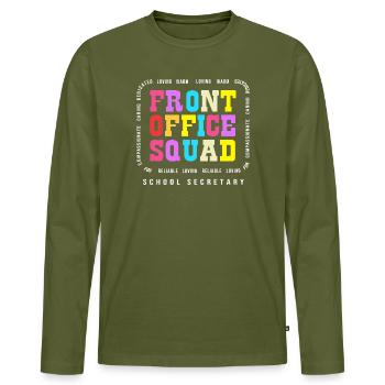 Secretary School School Secretary - Men's Premium Organic Long Sleeve Shirt - khaki - Front - Nico (187cm)