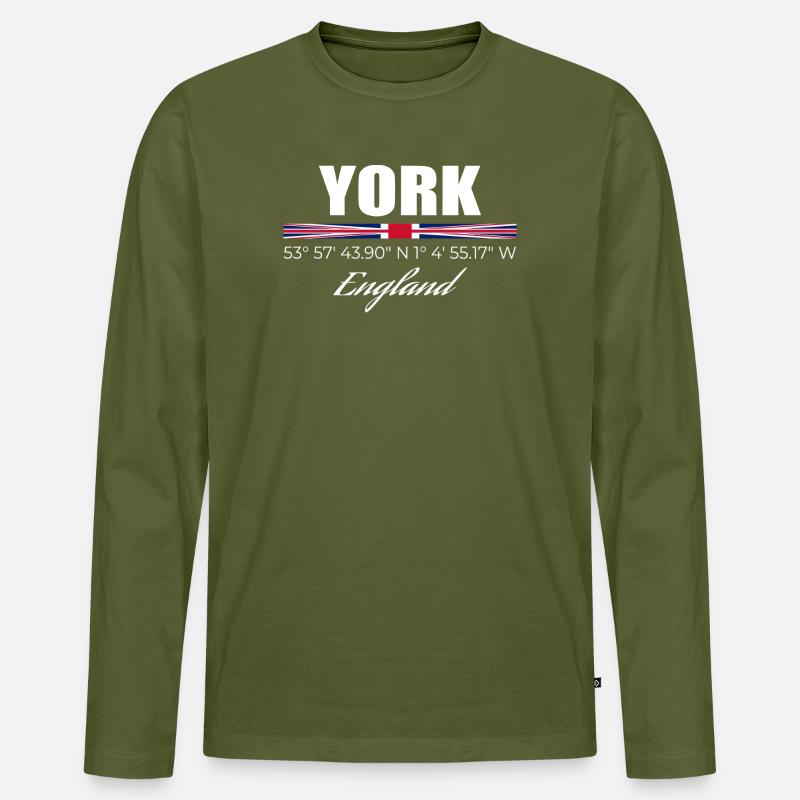 York - Männer Premium Bio Langarmshirt - Khaki
