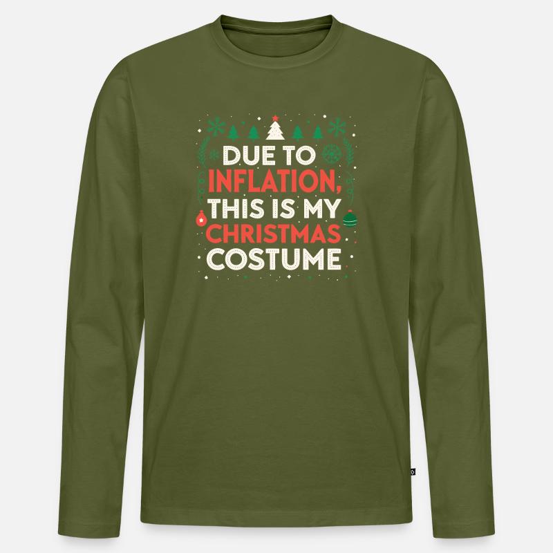 Weihnachtskostüm angesichts der Inflation - Männer Premium Bio Langarmshirt - Khaki