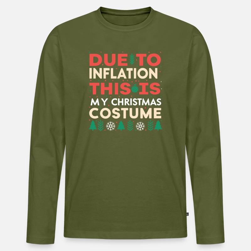 Weihnachtskostüm Humor Inflation - Männer Premium Bio Langarmshirt - Khaki