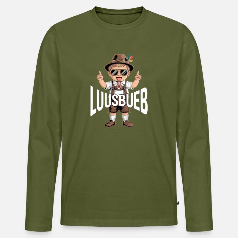 Luusbueb - Männer Premium Bio Langarmshirt - Khaki