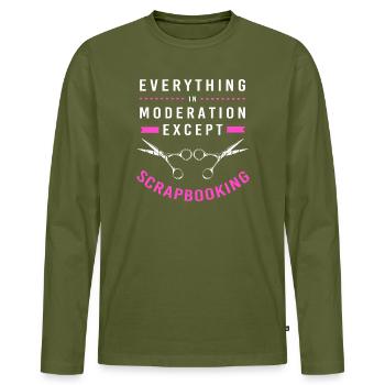 Album de scrapbooking - T-shirt manches longues Premium bio Homme - kaki - Devant - Nico (187cm)
