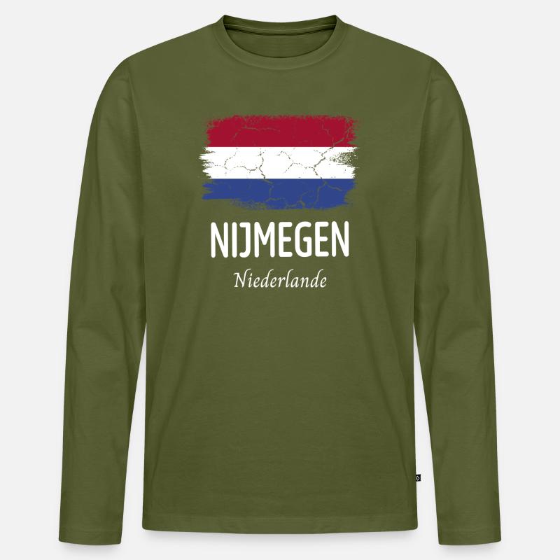 Nijmegen - Männer Premium Bio Langarmshirt - Khaki